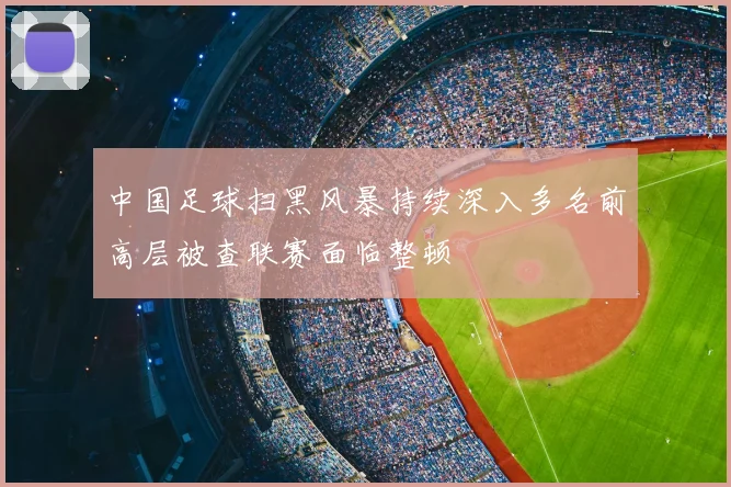 中国足球扫黑风暴持续深入多名前高层被查联赛面临整顿
